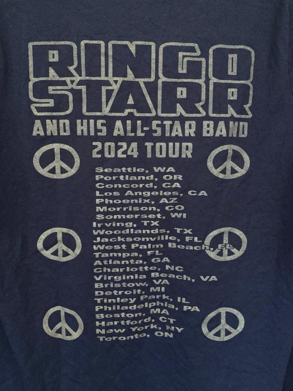 Official Ringo Starr and His All-Star Band 2024 Tour Shirt Navy Punk Rock Grunge - Picture 5 of 8